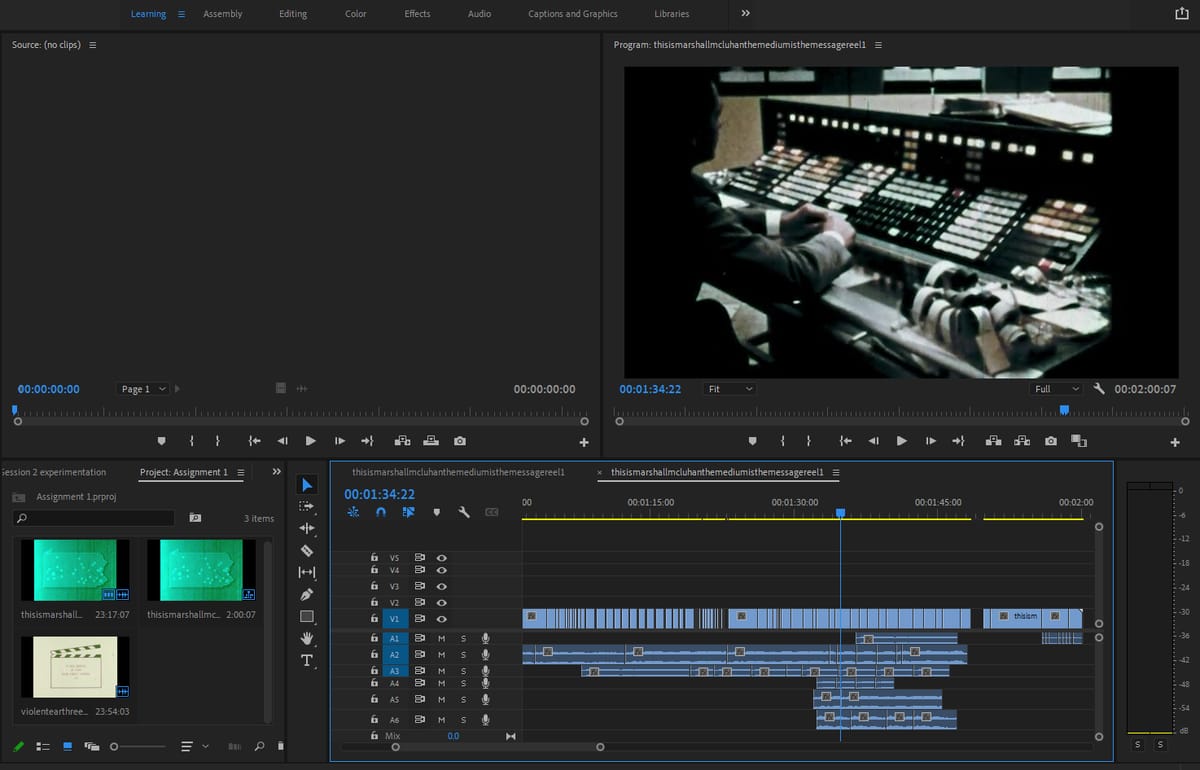 The final edit in the timeline