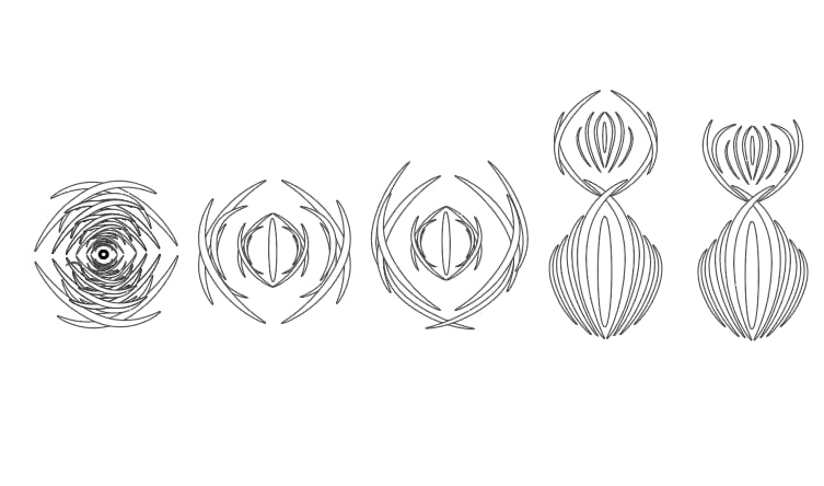 Line-work iterations of a single icon
